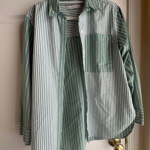 Abercrombie & Fitch Mint Striped Shirt